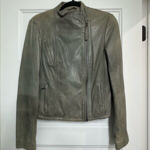 All Saints Blue/Gray Leather Jacket